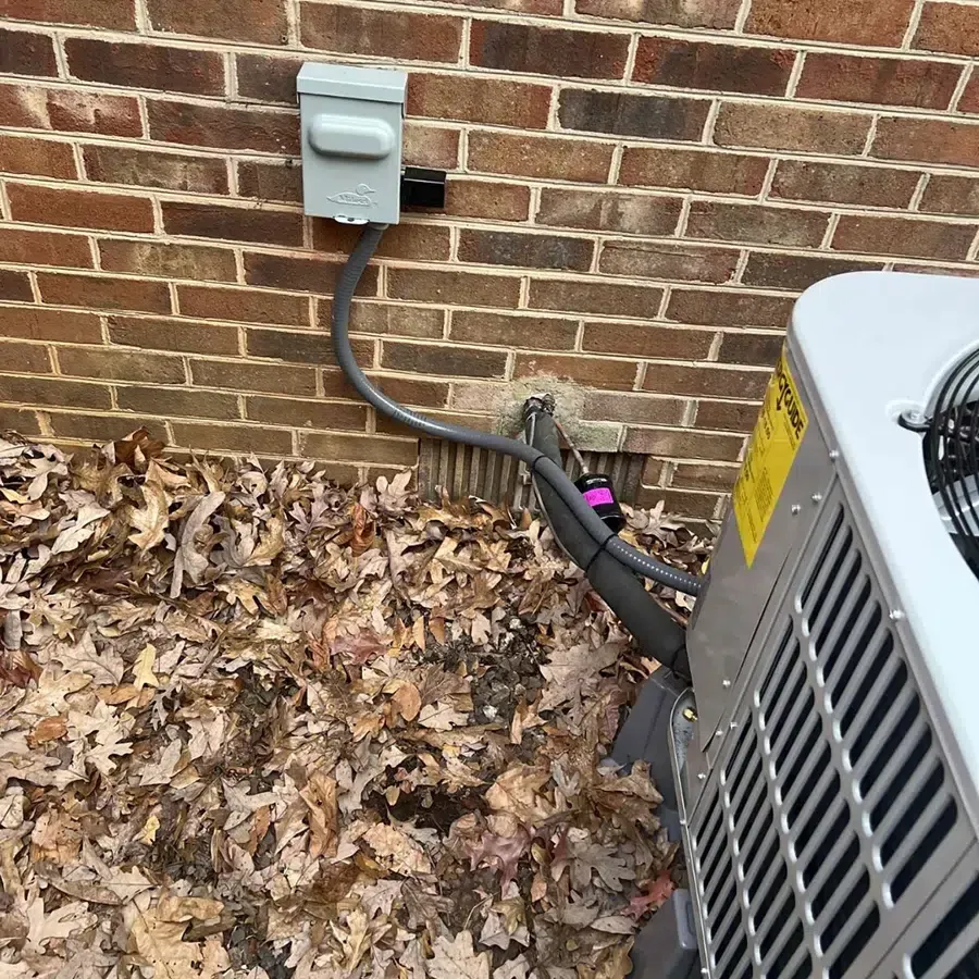 Outdoor air conditioning unit service by Loving Air in Fredericksburg Virginia